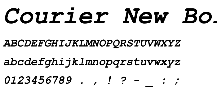 Courier New Bold Italic font